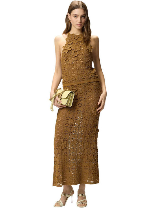 Fustă Maxi Floral Maro