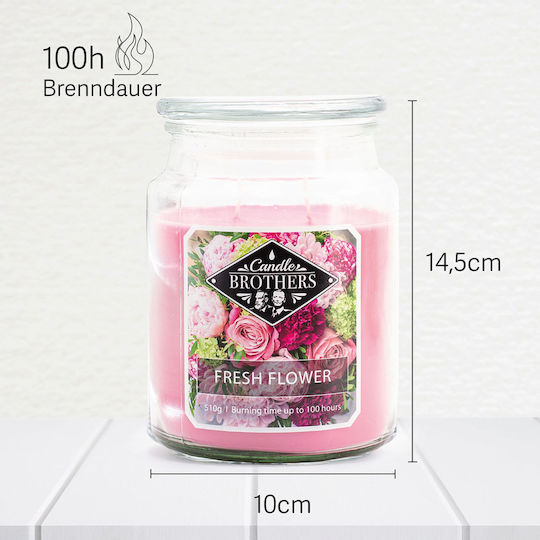Relaxdays Aromatisches Kerze mit Parfüm Rose 13x10cm