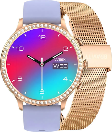 Gravity Smartwatch Pink Gold Strap Bracelet Gt5-7
