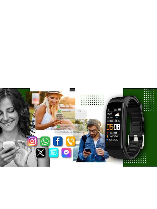 Giewont Gw200-5 Black Green Smartwatch 2 Straps
