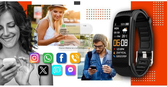 Giewont Gw200-9 Black Orange Smartwatch 2 Straps