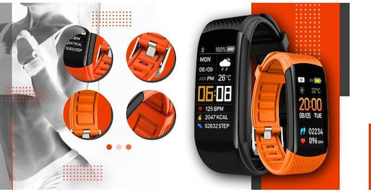 Giewont Gw200-9 Black Orange Smartwatch 2 Straps