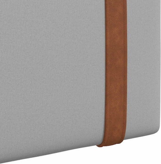 vidaXL Leather Gray Bed Headboard with Cushion 170x55cm