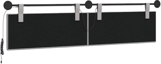 vidaXL Възглавница За Табла За Легло Текстилна Сива 210x55см
