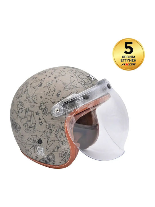 Axor Retro Mark II Motorradhelm Jet ECE 22.06 / DOT 1250gr