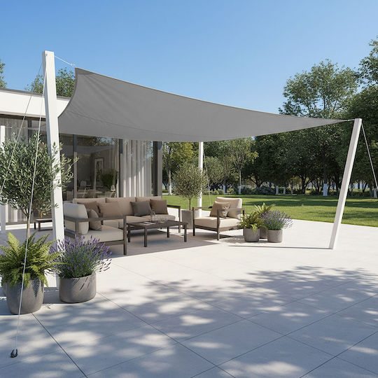 Relaxdays Rechteckiges Netz- und Schattengewebe Grau 2x3m