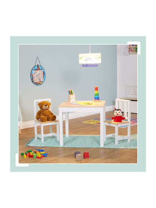 Relaxdays Kinder Tische Set mit Stühlen Weiß Relaxdays