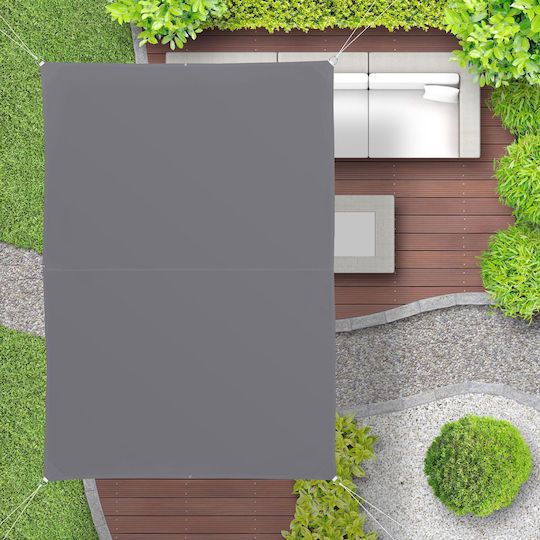Relaxdays Rechteckiges Netz- und Schattengewebe Grau 2x3m