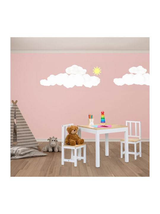 Relaxdays Kinder Tische Set mit Stühlen Weiß Relaxdays
