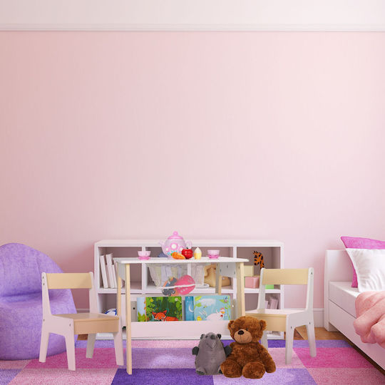 Relaxdays Kinder Tische Set mit Stühlen Weiß Relaxdays