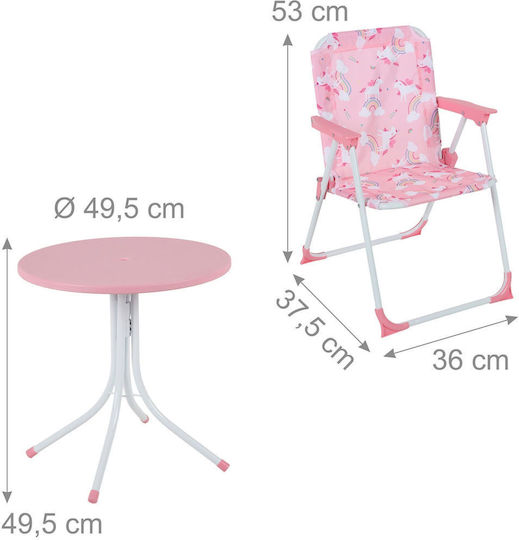 Set Mese Pentru Copii cu Scaune din Plastic Alb Relaxdays