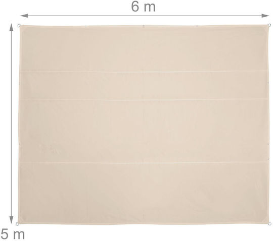 Relaxdays Ορθογώνιο Πανί Σκίασης Μπεζ 2.5x3.5m