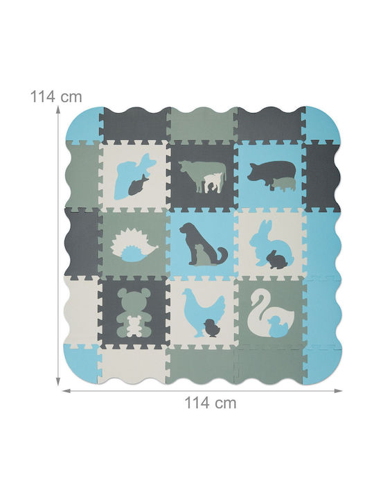 Relaxdays Puzzle De Podea Interactiv Cu Animăluțe
