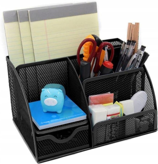 Desk Organizer 6 Compartments Black