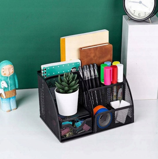 Desk Organizer 6 Compartments Black