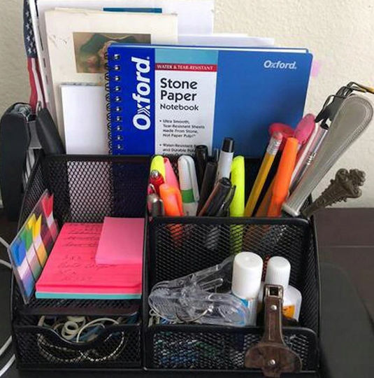 Desk Organizer 6 Compartments Black