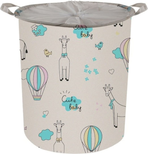 Coș Pliabil Pentru Rufe Din Țesătură Bej 35x45cm Pentru Copii