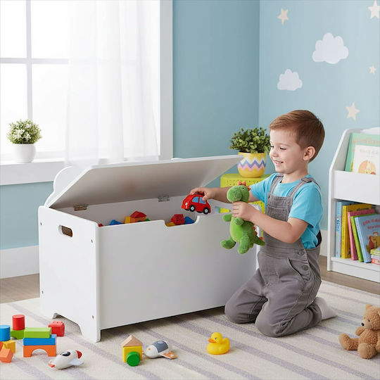 Relaxdays Relaxdays Kinder Stoff Aufbewahrungsbox Weiß 48x60x38cm