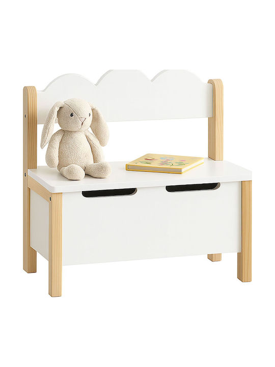 Relaxdays Cutie Depozitare Jucării Din Țesătură Albă 60x25x60cm