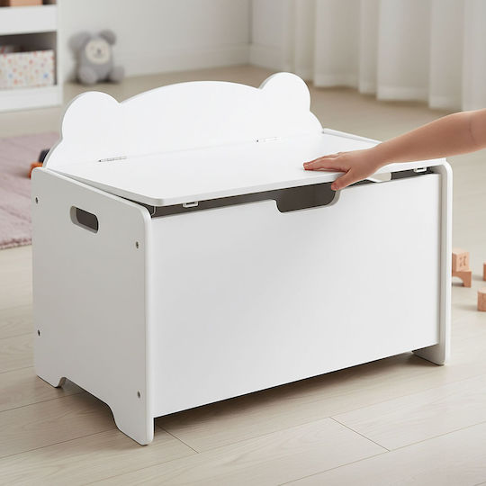Relaxdays Relaxdays Kinder Stoff Aufbewahrungsbox Weiß 48x60x38cm