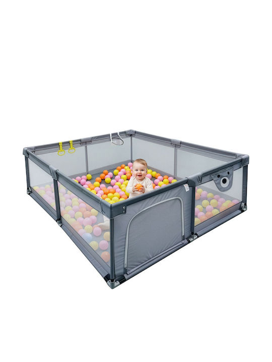 Relaxdays Playpen with Mattress Gray 200x65cm