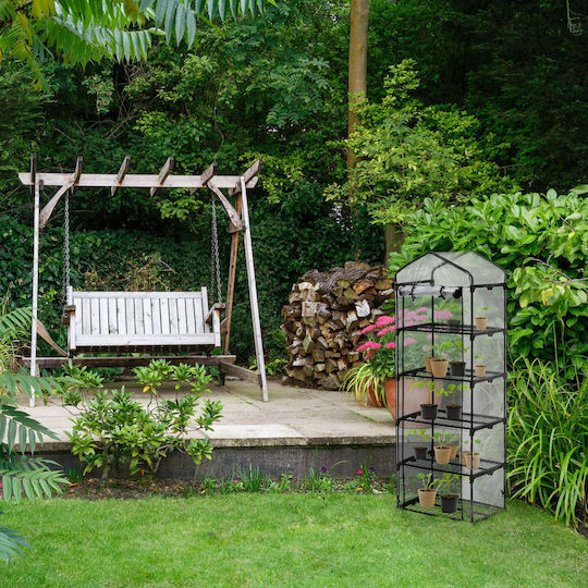 Relaxdays Gewächshaus mit Regalen 1,93x0,36x0,58m