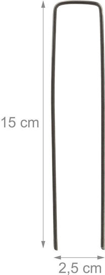 Relaxdays Set 50 Cuie De Fixare Antracit 15x0.2x2.5 Cm