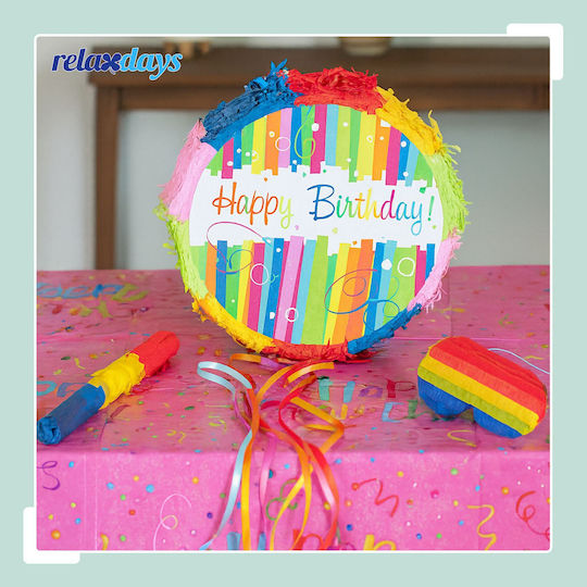 Birthday Piñata Set Relaxdays Colorful 32x9cm Stick Mask