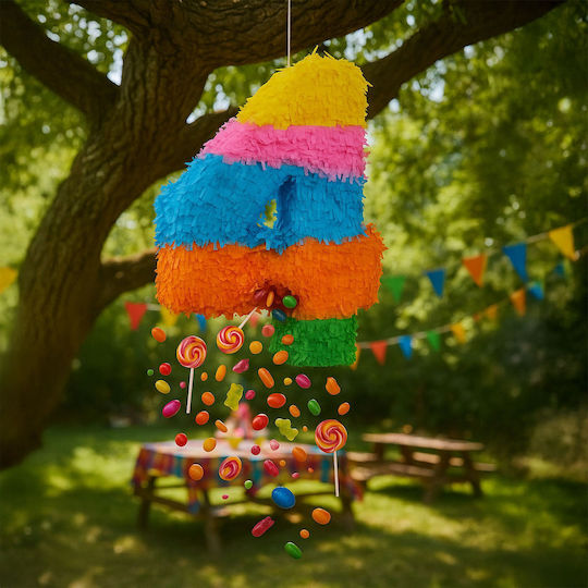 Piñata De Ziua De Naștere Cu Bețișor Mască Relaxdays Multicolor Număr 50.5x35.5x7.5 Cm
