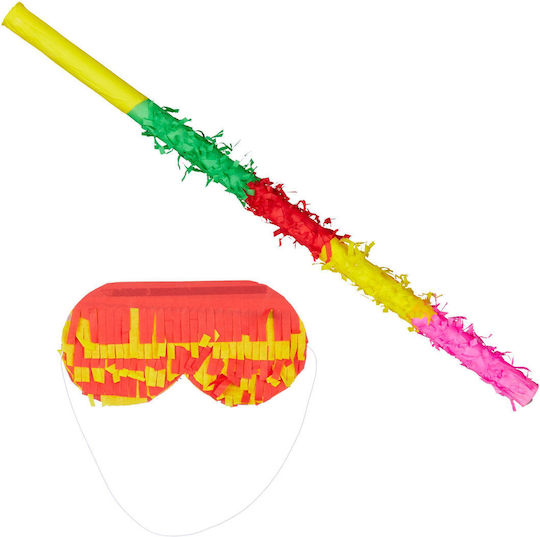 Relaxdays Pinata Set 2.5x50cm Mask Included Multiple Colors
