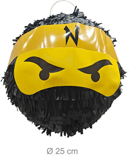 Set Pinata Petrecere Pentru Copii Relaxdays Ninja Design 25x25x25cm Mască Liliac Galben Negru