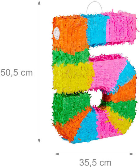 Piñata De Ziua De Naștere Cu Bețișor Mască Relaxdays Multicolor Număr 50.5x35.5x7.5 Cm