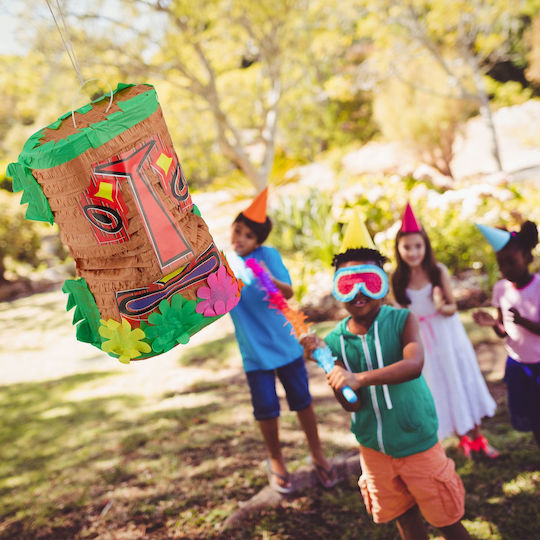 Relaxdays Tiki Piñata Mehrfarbig 47x30x20cm Partys