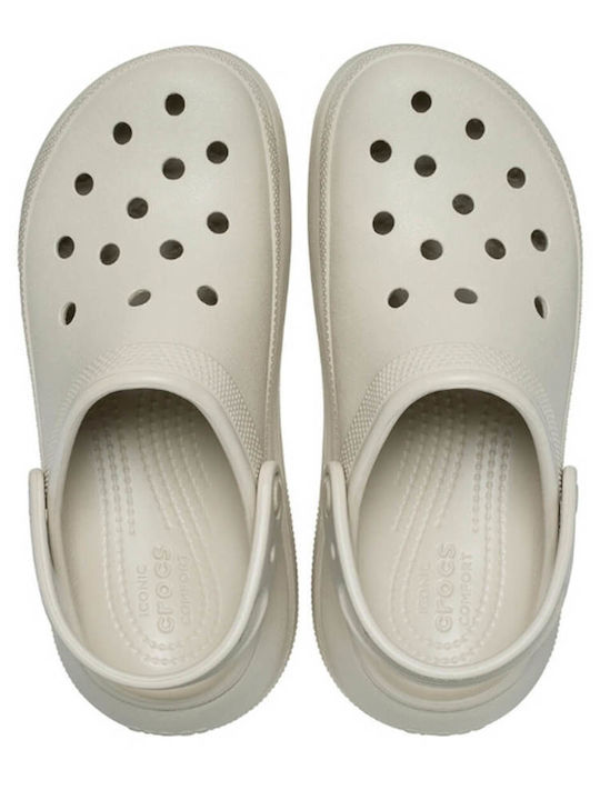Crocs Classic Crush Γυναικεία Σαμπό Μπεζ