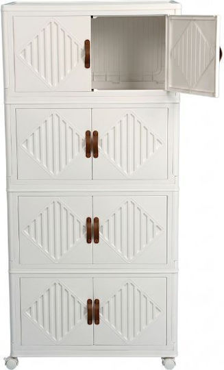 Vesta Büroaufbewahrungsschublade Kunststoff mit Rädern Weiß des Eises 60x34x133cm