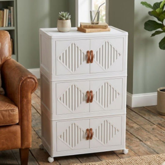 Vesta Büroaufbewahrungsschublade und -schrank Kunststoff mit Rädern Ecru 60x34x102cm