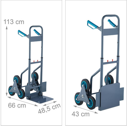 Relaxdays Cărucior de Transport pentru Sarcină de până la 200 kg în Culoare Gri