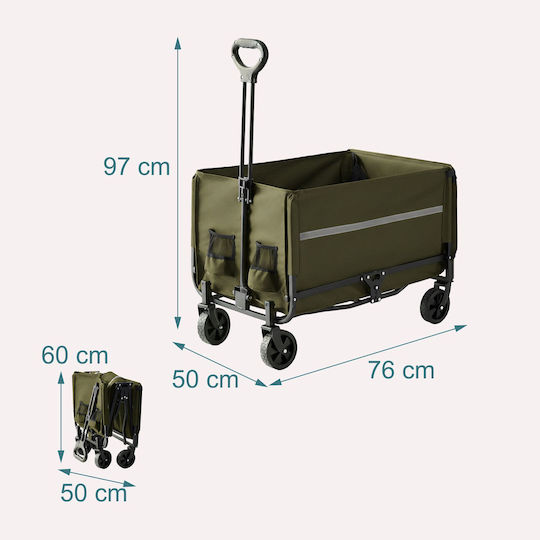 Relaxdays Sistem pentru Transport / Ridicare de Sarcini Pliabil pentru Sarcină de până la 150 kg în Culoare Verde