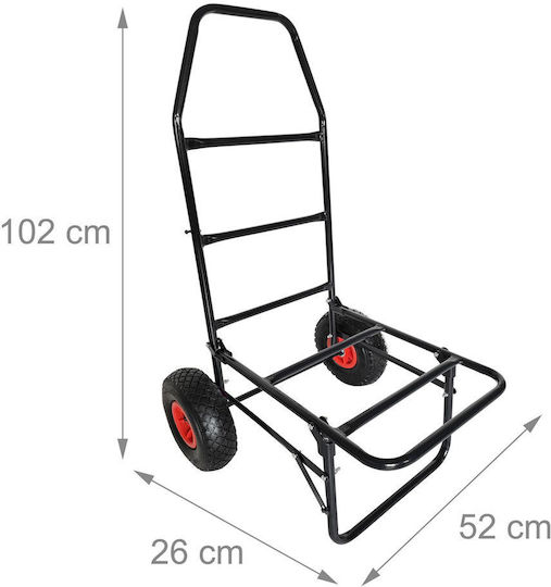 Relaxdays Cărucior de Transport Pliabil pentru Sarcină de până la 80 kg în Culoare Roșie
