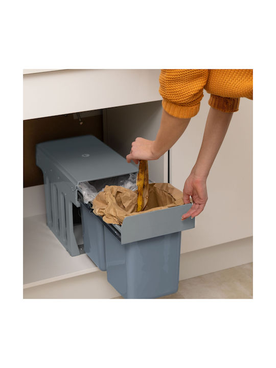 Relaxdays Coș de Gunoi Plastic Gri 8l