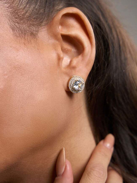 Vergoldete Einzeln Ohrringe mit Strass