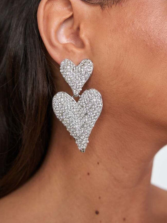 Ohrringe Herz Strass Silber