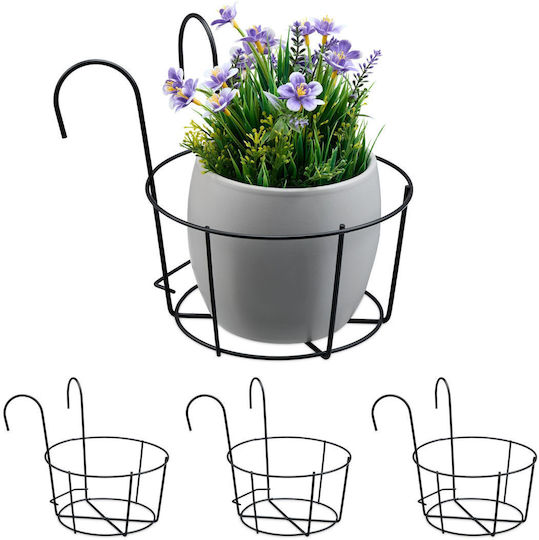Relaxdays Vaze Pentru Plante Metalice Negre 4 Buc Relaxdays Vaze Pentru Plante Metalice Negre 4 Buc