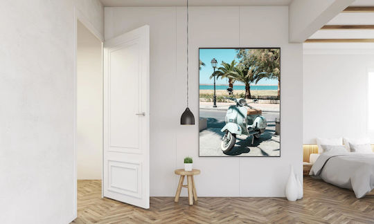 Vintage Scooter Am Meer Vintage Segeltuch Scooter Neben Dem Meer