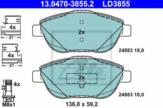 Ate Brake Pad Set Disc Brake 13.0470-3855.2