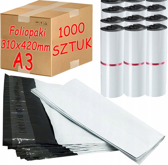 Weiße Kurier-Folio-Taschen A3 310x420mm 1000 Stück