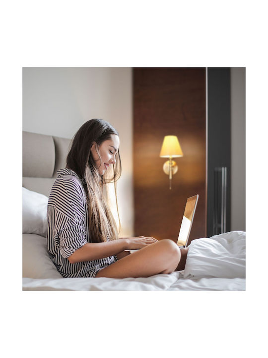 Relaxdays Lampă de Perete cu Soclu E14 Albă 28cm