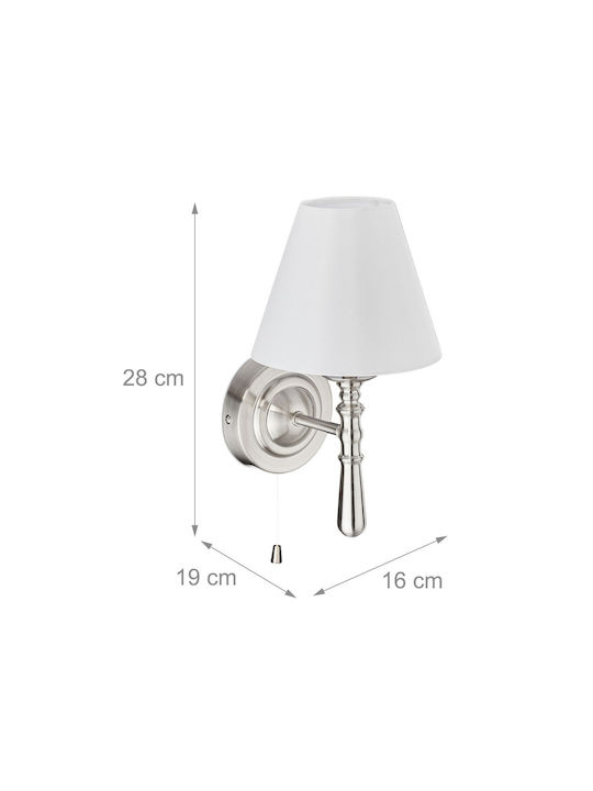 Relaxdays Lampă de Perete cu Soclu E14 Albă 28cm