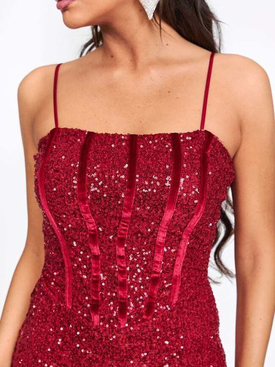 Mini Evening Strapless Dress Red