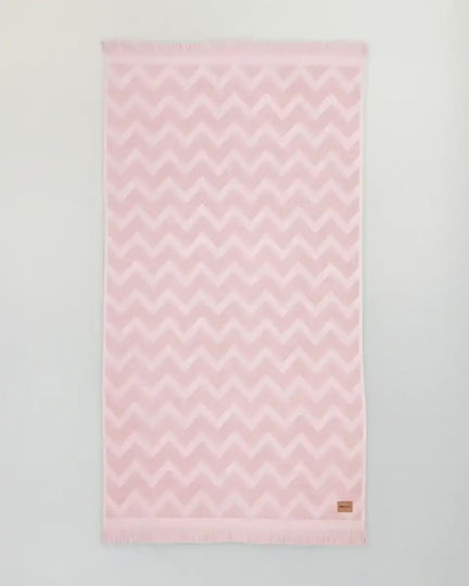 Nima Beach Towel Pareo Cotton Pink with Fringes 90x160cm